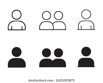 Simple Line and Solid User Icons