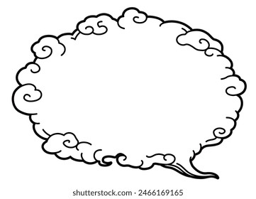 A simple line speech bubble with an ukiyo-e touch