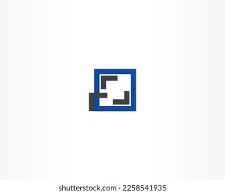Simple line and square vector logo design concept