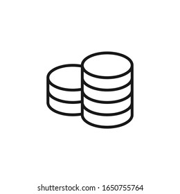 Simple line stack of coins icon design vector template