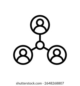 Gráfico de Vector de iconos de partes interesadas de línea simple