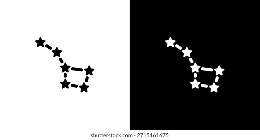 Linha Simples Estrela Constelação Ursa Maior Astronomia Celestial Design Ícone