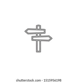 simple line street direction logo icon design