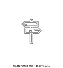 simple line street direction logo icon design