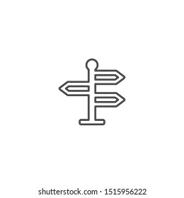 simple line street direction logo icon design