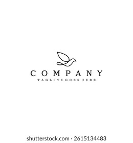 Simple line style bird logo vector