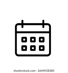 Icono de recordatorio de programación de eventos de fecha de calendario de estilo de línea simple