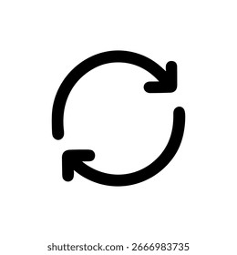 Simple Line Style Circle Arrow Recycle Refresh Loop Icon Symbol