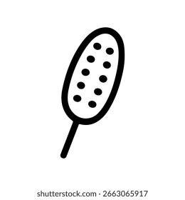 Simple Line Style Corn Dog Fast Food Snack Illustration Icon