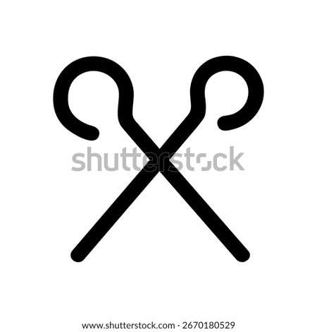 Simple Line Style Crossed Crook And Flail Ancient Egypt Symbol