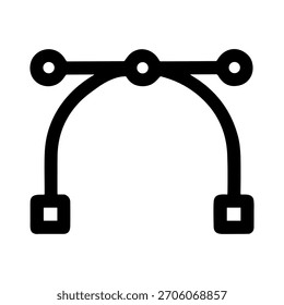 Simple Line Style Curve Control Point Path Tool Shape Icon