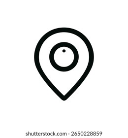 Simple Line Style Destination Pointer Symbol Sign Location Pin Icon