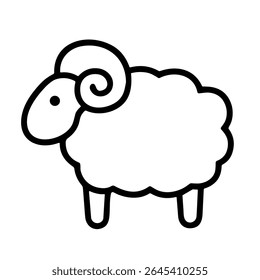 Simple Line Style Domestic Sheep Farm Animal Agriculture Outline Icon