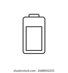 Vector de icono de bajo Recargo de fuente de alimentación de batería eléctrica de estilo de línea simple.