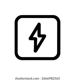 Einfache Linienart Energieschraube Symbol in abgerundeter quadratischer Form