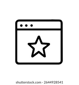 Simple Line Style Favorite Starred Page Browser Window Icon