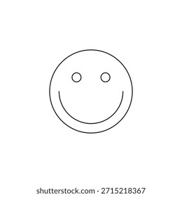 Einfache Linie Stil Happy Face Emoji Symbol mit einem leichten Lächeln.