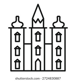 Simple line style icon of the salt lake city temple, a religious monument