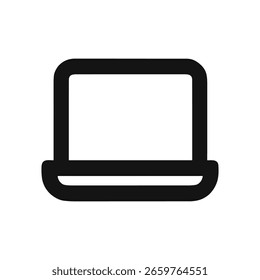 Einfache Linie Stil Laptop-Gerätetechnologie Kommunikationssymbol