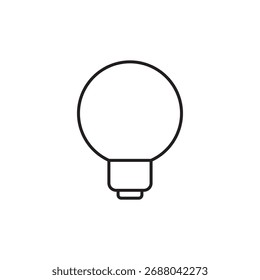 Simple line style light bulb electricity invention idea solution icon vector.