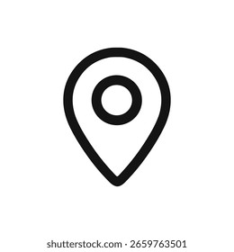 Simple Line Style Location Pin Point Sign Shape Icon