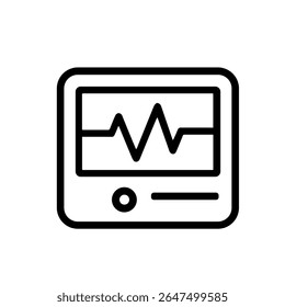 Simple Line Style Monitor Heartbeat Diagnostic Machine Display Icon