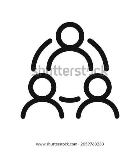 Simple Line Style People Connection Network Relationship Abstract Icon