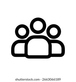 Estilo de línea simple Personas Grupo Icono Símbolo Representación Multitud Concepto