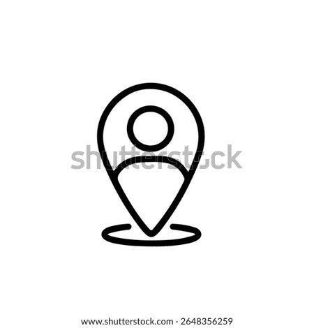 Simple Line Style Person Location Pin Marker Navigation Icon Element