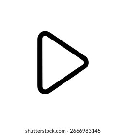 Simple Line Style Right Pointing Triangle Play Button Control Icon