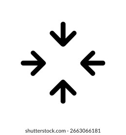 Estilo de Linha Simples Setas de Redução Ícone de Navegação de Guia de Direção