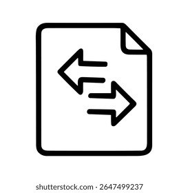 Simple Line Style Transfer File Document Arrow Direction Icon Symbol