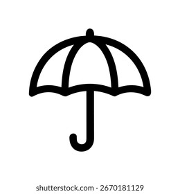 Simple Line Style Umbrella Graphic Weather Protection Outline Icon