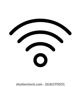 Icono de Tecnología de indicador de señal inalámbrica Wifi de estilo de línea simple