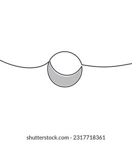 Simple line Summer icon. One continuous line drawing of crescent moon in summer. Vector illustration of a crescent moon in summer.