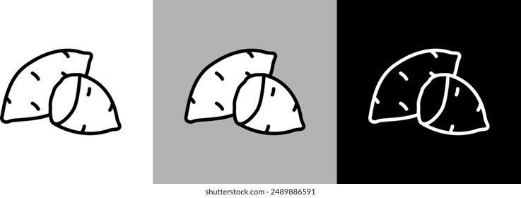 Simple line sweet potato vector icon.