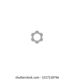 simple line tambourine logo icon design