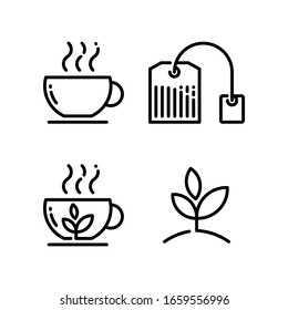 Simple Line Tea Icons Set