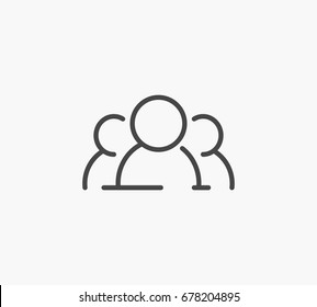 Simple Line of Team Group Vector Icon