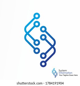 simple line tech icon with flip square image graphic icon logo design abstract concept vector stock. can be as a corporate identity related to network or internet