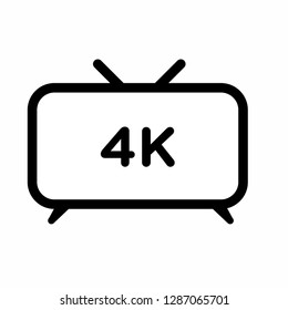 simple line television icon. Silhouette symbol. Negative space. Vector isolated illustration