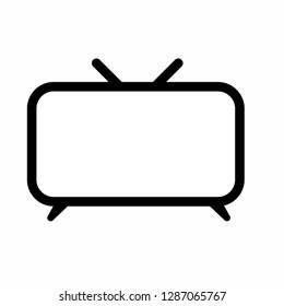 simple line television icon. Silhouette symbol. Negative space. Vector isolated illustration