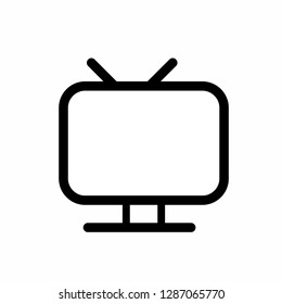simple line television icon. Silhouette symbol. Negative space. Vector isolated illustration