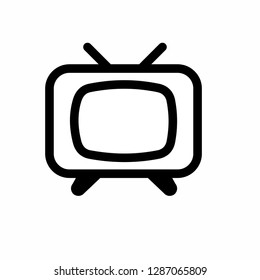 simple line television icon. Silhouette symbol. Negative space. Vector isolated illustration