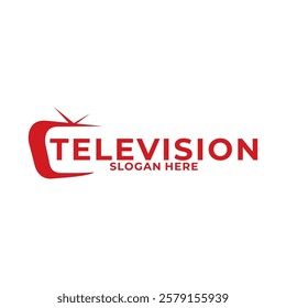 Simple Line Television logo vector. TV or Television channel logo design template