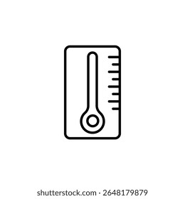 Simple Line Thermometer Illustration Indicating Temperature Level Measurement