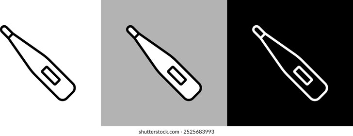 Einfaches Linien-Thermometer, Vektorsymbol.