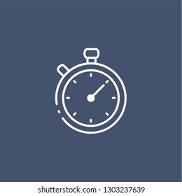 Simple line timer icon isolated on dark background. Fast time concept