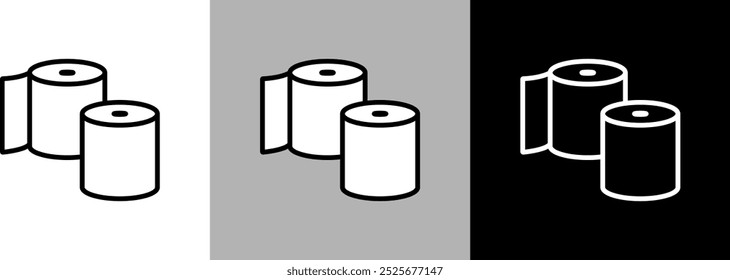 Simples linha de papel higiênico ícone vetorial.