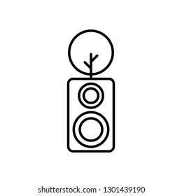 Simple Line Tree Nature Sound Speaker. Can use for icon or logo